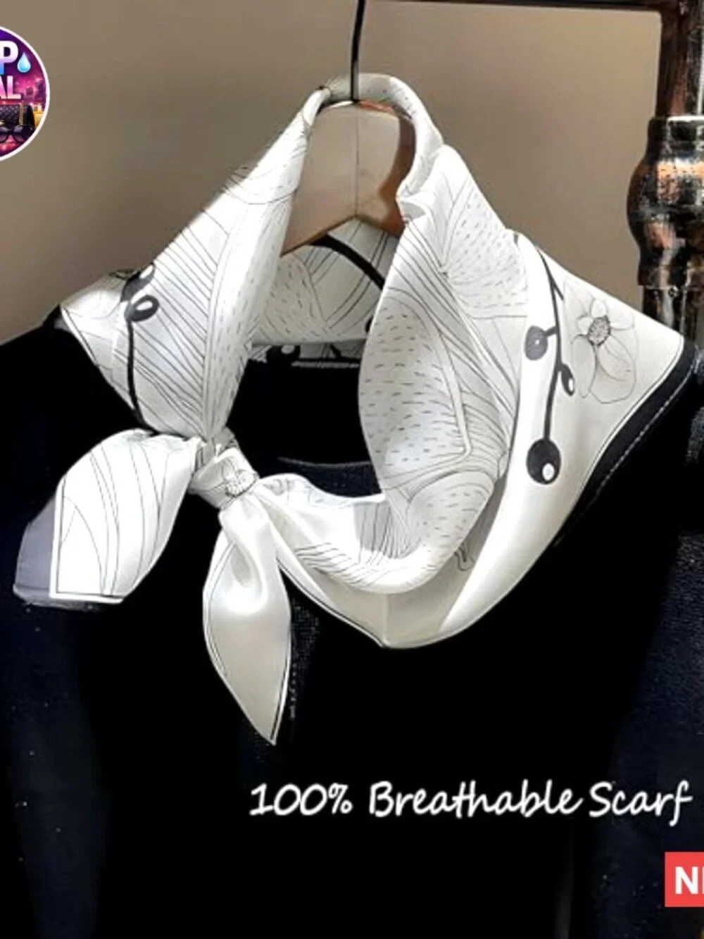 100% Mulberry Silk Scarf Lightweight Square Neckerchief Wrap